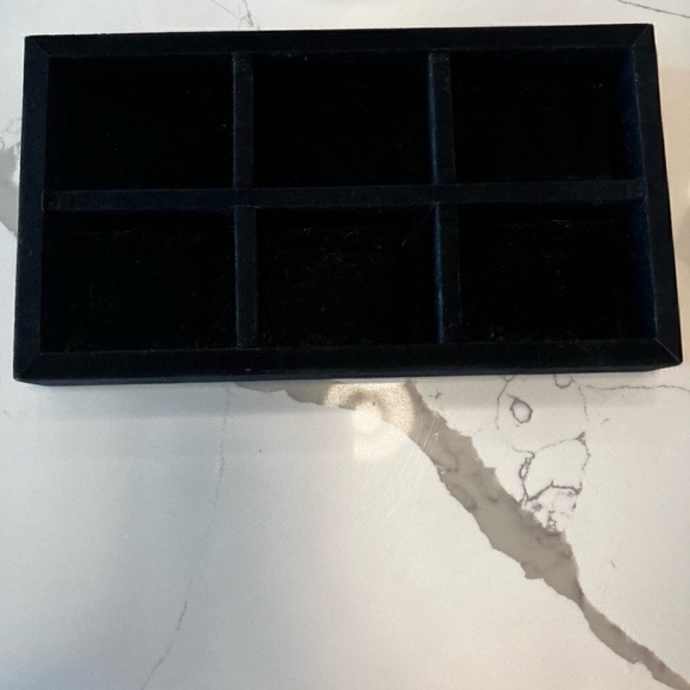 Black Felt Jewelry Organizer, 6 Compartments, Drawer Organizer